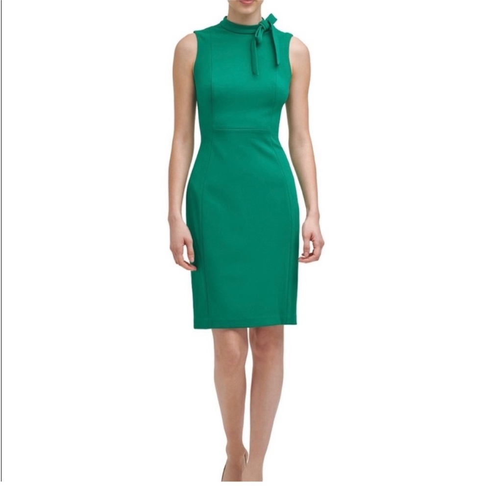 Calvin Klein tie neck sleeveless dress